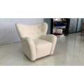 European Style Luxury Living Room One Seater Sofa Chair Teddy Fabric Accent Chair Modern